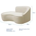 Ver imagem 5 de Kit Divã Recamier Orgânico Marrocos 180cm Lado Esquerdo e 2 Poltronas Amore Bouclé Bege