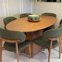 Ver imagem 4 de Mesa Sala de Jantar 140cm Oval Laminada Moderna Premium