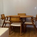 Ver imagem 6 de Mesa Sala de Jantar 140cm Oval Laminada Moderna Premium