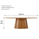 Ver imagem 7 de Mesa Sala de Jantar 140cm Oval Laminada Moderna Premium