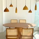 Ver imagem 2 de Mesa Sala de Jantar 140cm Oval Laminada Moderna Premium