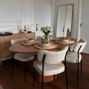 Ver imagem 1 de Mesa Sala de Jantar 140cm Oval Laminada Moderna Premium