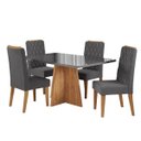 Ver imagem 2 de Conjunto Sala de Jantar Talento Mesa 120x80cm e 4 Cadeiras Iza Mel/cinza/grafite - Casa Giulia