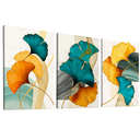Ver imagem 6 de Quadro Decorativo Floral Azul Verde e Dourado