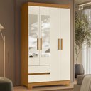 Ver imagem 1 de Guarda Roupa Casal 103cm Espelho Lipion Cinamomo/Off a02 - Mpozenato