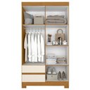 Ver imagem 5 de Guarda Roupa Casal 103cm Espelho Lipion Cinamomo/Off a02 - Mpozenato