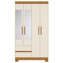 Ver imagem 2 de Guarda Roupa Casal 103cm Espelho Lipion Cinamomo/Off a02 - Mpozenato