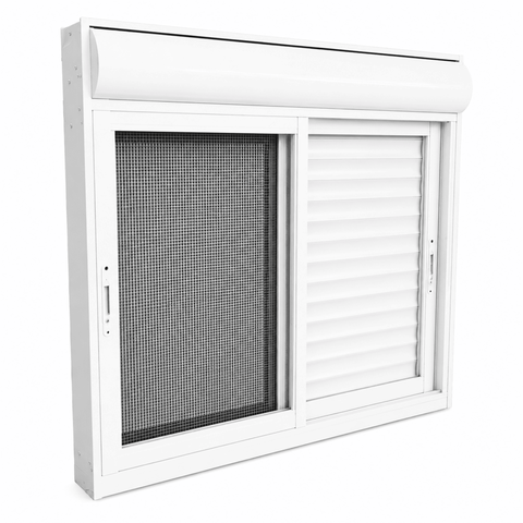 Janela com Persiana Integrada Manual Mosquiteira Branco 120x120