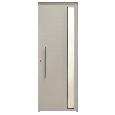 Porta Lambril de Alumínio Branco com Visor e Puxador Hale Esquadrias - Lado Direito-2.10(a)x0.90(a)