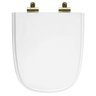 Tampa de Vaso Poliéster com Fechamento Lento Ibiza Branco para Louça Incepa com Ferragem Dourada - 1
