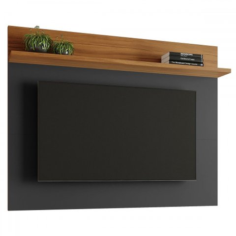 Painel para Tv até 50 Polegadas Lapa 1 Prateleira Preto/freijó Trend - Pnr Móveis