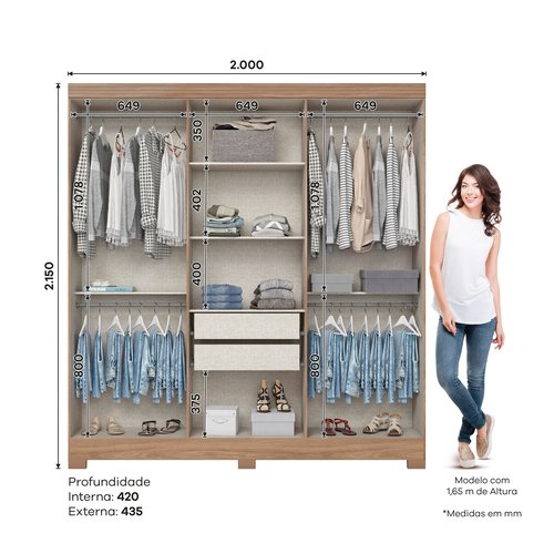 G. Roupa 6 Pts. 2 Gav. Jequitiba B368 - Briz | MadeiraMadeira