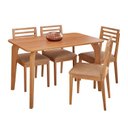 Ver imagem 2 de Sala de Jantar Mesa Papaia 130cm sem Vidro com 4 Cadeiras Juparanã Marrom/Cinamomo/Kaki
