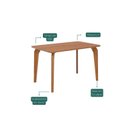 Ver imagem 5 de Sala de Jantar Mesa Papaia 130cm sem Vidro com 4 Cadeiras Juparanã Marrom/Cinamomo/Kaki