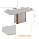 Ver imagem 4 de Mesa de Jantar Isadora 180cm Tampo Mdf e Vidro Canto Copo Moderna Mobília