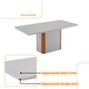 Ver imagem 3 de Mesa de Jantar Isadora 180cm Tampo Mdf e Vidro Canto Copo Moderna Mobília