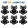 Kit 06 Acabamento Cruzeta Preto Registro Pressão Deca - 1