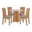 Ver imagem 2 de Conjunto Sala de Jantar Mesa Redonda Celebrare 100cm Tampo Vidro e 4 Cadeiras Athenas Veludo Cinza