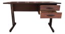 Ver imagem 4 de Mesa Escritório com 2 Gavetas Preto/Imbuia