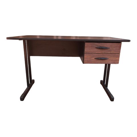Mesa Escritório com 2 Gavetas Preto/Imbuia