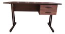 Ver imagem 1 de Mesa Escritório com 2 Gavetas Preto/Imbuia