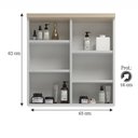 Ver imagem 2 de Armário de Banheiro 65cm 02 Portas Ref 690 Cewal - Branco/carvalho Berlin
