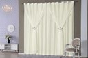 Ver imagem 2 de cortina quarto voal xadrez c/ forro tecido palha 4,00x2,80