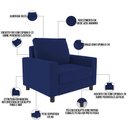 Ver imagem 4 de Poltrona Decorativa para e Recepção Malta L02 Suede Azul Marinho - Lyam Decor