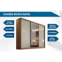 Ver imagem 2 de Guarda Roupa Casal 3 Portas de Correr e 6 Gavetas C/ Espelho Natus Branco - Novo Horizonte