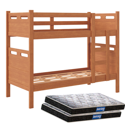 Beliche Jaspe MDF Duas Camas Solteiro 2 Colchões cor: Nature