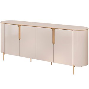 Aparador Buffet para Sala de Jantar 4 Portas Orgânico Lia D05 Off White - Lyam Decor