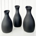 Ver imagem 4 de Trio vaso garrafa preto fosco em cerâmica enfeite de mesa