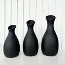 Ver imagem 3 de Trio vaso garrafa preto fosco em cerâmica enfeite de mesa