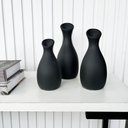 Ver imagem 2 de Trio vaso garrafa preto fosco em cerâmica enfeite de mesa