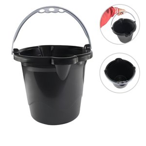 Balde 8,5 Litros Preto C/ Alça Limpeza Domestica Preto Faxina Jardinagem Redondo Material Resistente