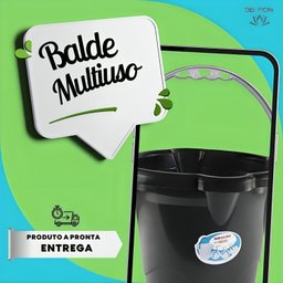 Balde 8,5 Litros Preto C/ Alça Limpeza Domestica Preto Faxina Jardinagem Redondo Material Resistente - 6