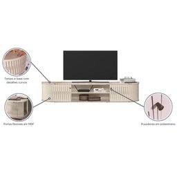 Rack Suspenso para Sala Algarve - 7 Decor Cinamomo e Off White - 4