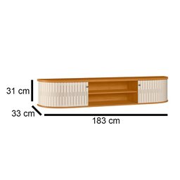 Rack Suspenso para Sala Algarve - 7 Decor Cinamomo e Off White - 5
