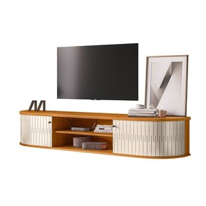 Rack Suspenso para Sala Algarve - 7 Decor Cinamomo e Off White