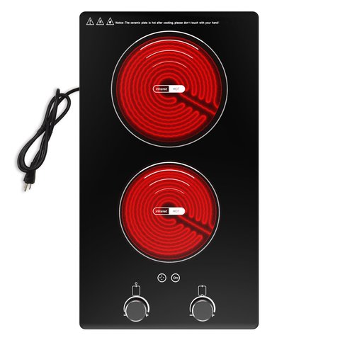 Vbgk Cooktop Elétrico 3000w com 2 Queimadores e Controle Touch (preto)