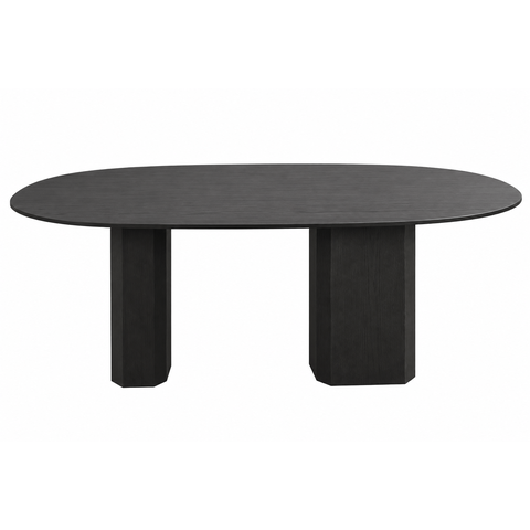 Mesa de Jantar Orgânica Cora 135x90cm Base Duplo Ébano Personal Art Design