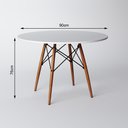 Ver imagem 4 de Mesa de Jantar com 4 Cadeiras Brancas Eames 90cm Base Madeira Tampo Branco - Up Home