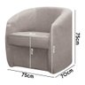 Poltrona Decorativa Orgânica Fly para Sala Recepção Estética Camarim Linho Creme Sofa Store - 2