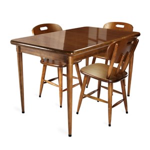 Mesa de Madeira Retangular com 3 Cadeiras para Apartamento Pequeno