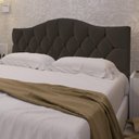 Ver imagem 1 de Cabeceira Cama Solteiro Botões Provençal Chocolate Suede com Pés 120cm Altura Rbl