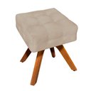 Ver imagem 4 de Puff Giratório Elisa Suede Base Madeira Mm30 D´rossi Bege