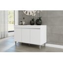 Ver imagem 2 de Balcão Cozinha Manu 120 Cm com Pés 3 Portas sem Tampo Branco - Ajl Móveis