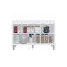 Balcão Cozinha Manu 120 Cm com Pés 3 Portas sem Tampo Branco - Ajl Móveis - 4