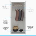 Ver imagem 4 de Guarda-roupa Solteiro 2 Portas Cabideiro 75x175cm London Cinza 6502
