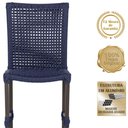 Ver imagem 7 de 2 Cadeiras de Jantar Cannes de Alumínio Pintura Marrom Trama Azul
